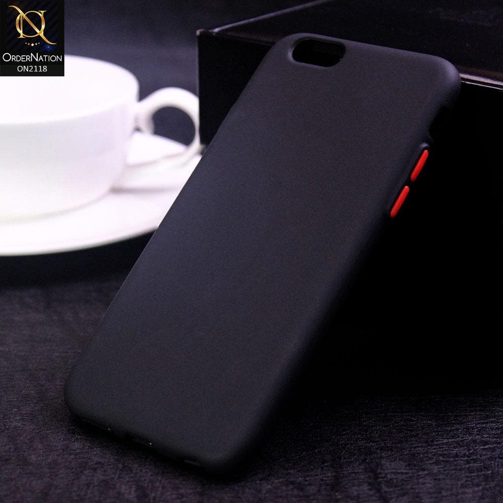 iPhone 6s Plus / 6 Plus Cover - Black - Ultra Thin Color Button Soft Shell Case