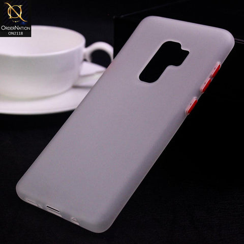 Samsung Galaxy S9 Plus Cover - White - Semi-Transparent Ultra Thin Color Button Soft Shell Case