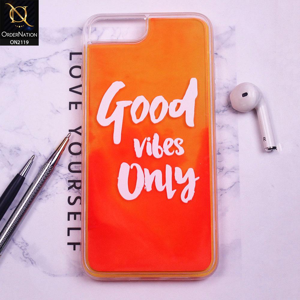 iPhone 8 Plus / 7 Plus Cover - Orange - Good Vibes Liquid Galaxy Sand Soft Borders Back Shell Case