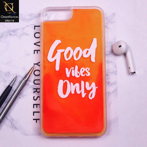 iPhone 8 Plus / 7 Plus Cover - Orange - Good Vibes Liquid Galaxy Sand Soft Borders Back Shell Case