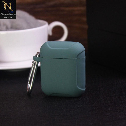 Apple Airpods 1 / 2 Cover - Dark Green - Soft Silicone Protective Case
