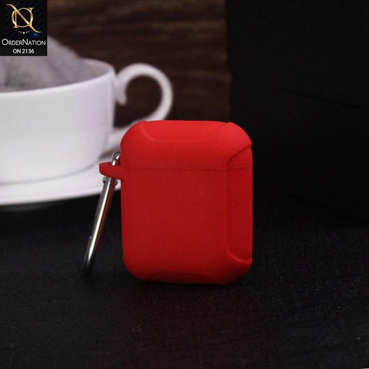 Apple Airpods 1 / 2 Cover - Red - Soft Silicone Protective Case