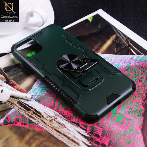 iPhone 11 Pro Cover - Green - New Stylish Premium Quality Hybrid Heavy Duty Kickstand Case