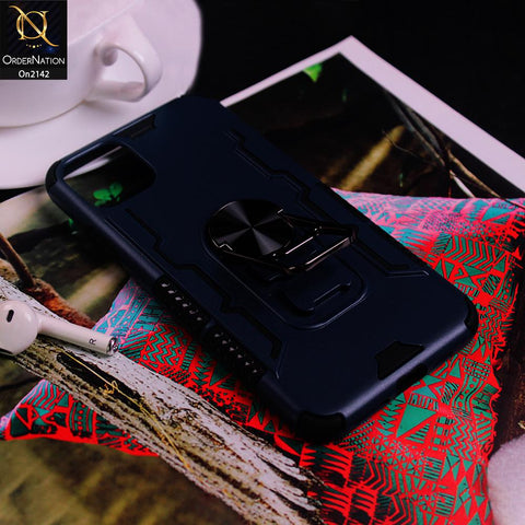 iPhone 11 Pro Max Cover - Blue - New Stylish Premium Quality Hybrid Heavy Duty Kickstand Case