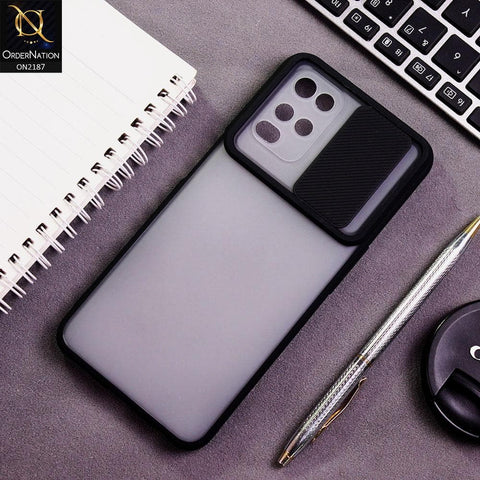 Oppo A54 4G Cover - Black - Translucent Matte Shockproof Camera Slide Protection Case