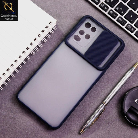 Oppo A54 4G Cover - Blue - Translucent Matte Shockproof Camera Slide Protection Case