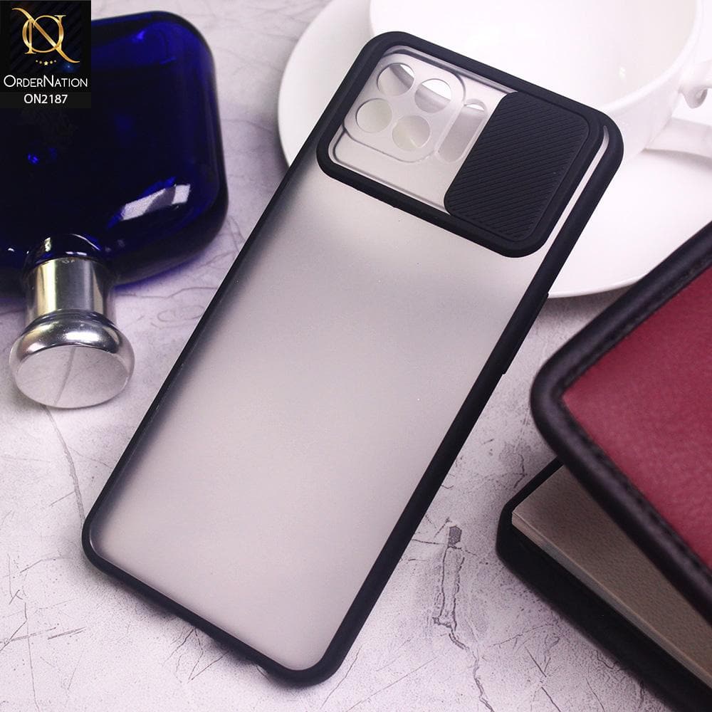 Oppo A73 Cover - Black - Translucent Matte Shockproof Camera Slide Protection Case