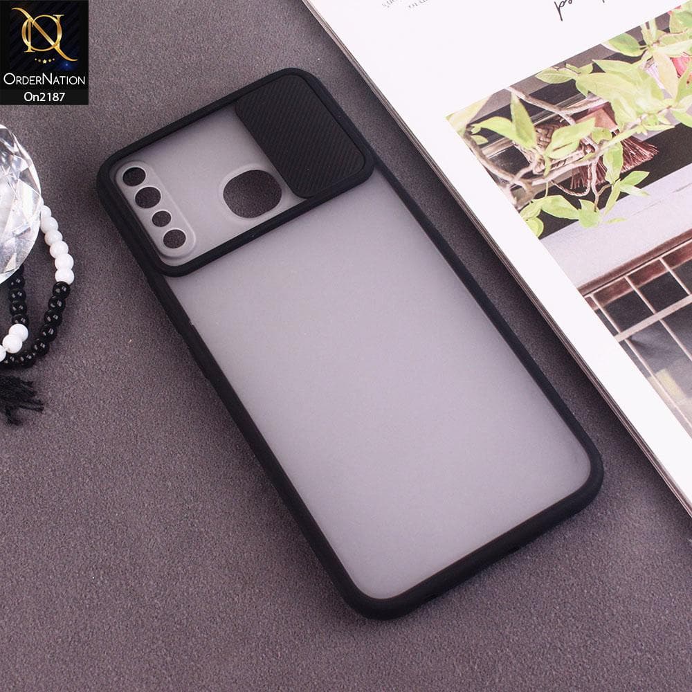 Infinix Hot 8 Lite - Black - Soft Colorful Border Semi Transparent Back Shell Case