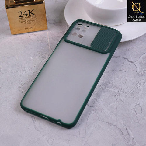 Infinix Note 8 - Green - Translucent Matte Shockproof Camera Slide Protection Case
