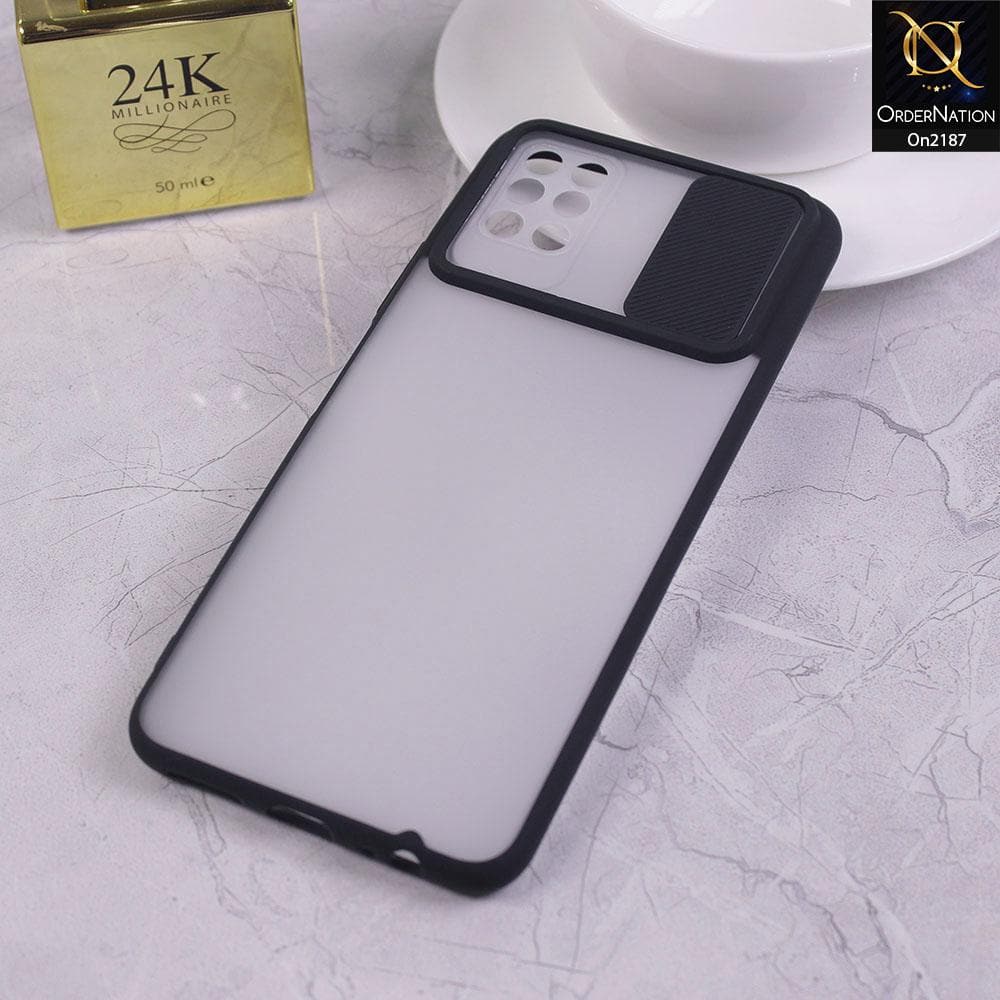 Infinix Note 8i - Black - Translucent Matte Shockproof Camera Slide Protection Case