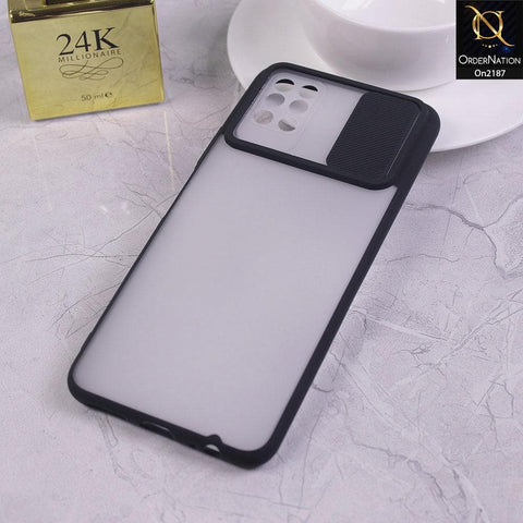 Infinix Note 8i - Black - Translucent Matte Shockproof Camera Slide Protection Case