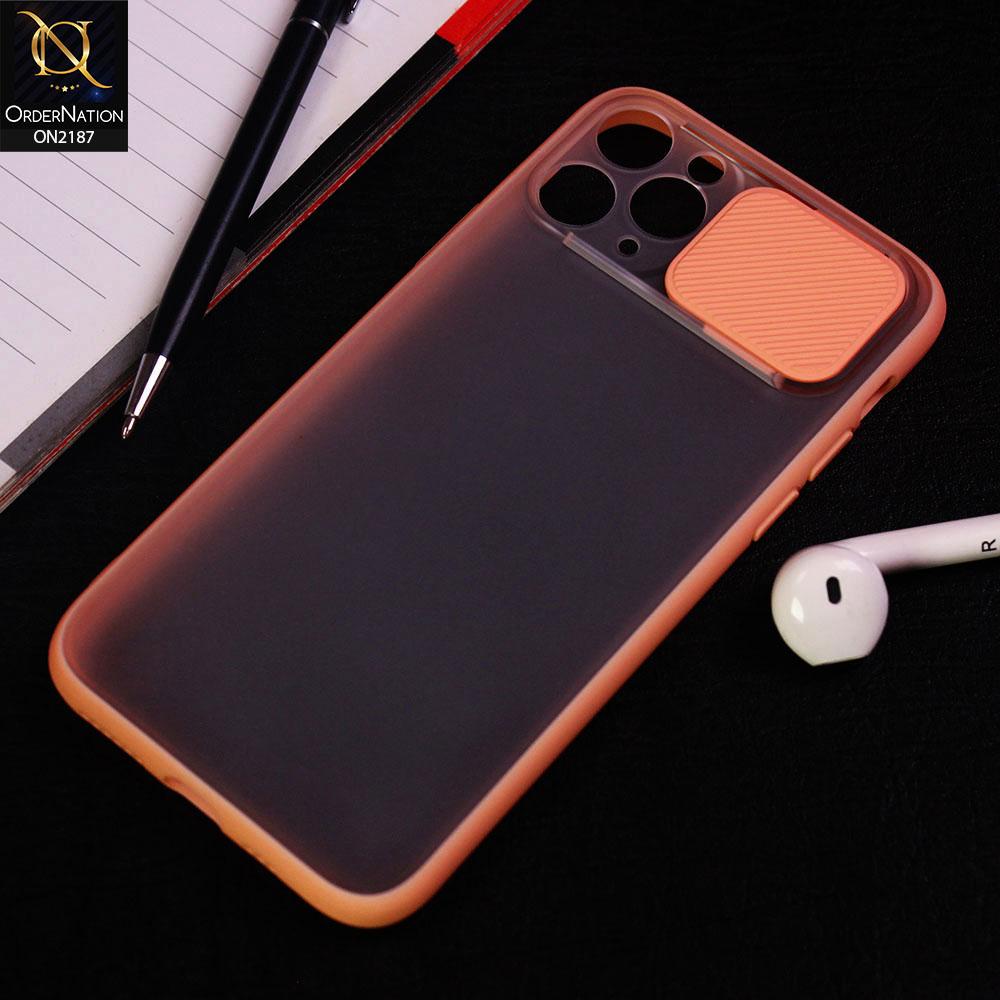 iPhone 11 Pro Cover - Pink - Translucent Matte Shockproof Camera Slide Protection Case