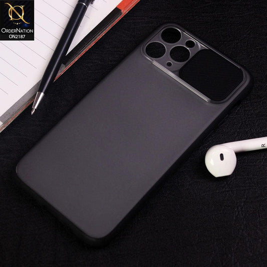 iPhone 11 Pro Max Cover - Black - Translucent Matte Shockproof Camera Slide Protection Case