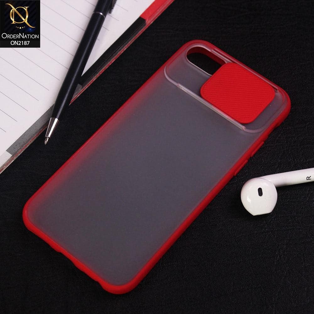 iPhone 6S / 6 Cover - Red - Translucent Matte Shockproof Camera Slide Protection Case