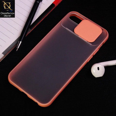 iPhone 8 / 7 Cover - Pink - Translucent Matte Shockproof Camera Slide Protection Case