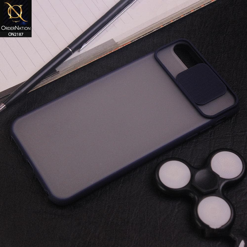iPhone 6s Plus / 6 Plus Cover - Blue - Translucent Matte Shockproof Camera Slide Protection Case