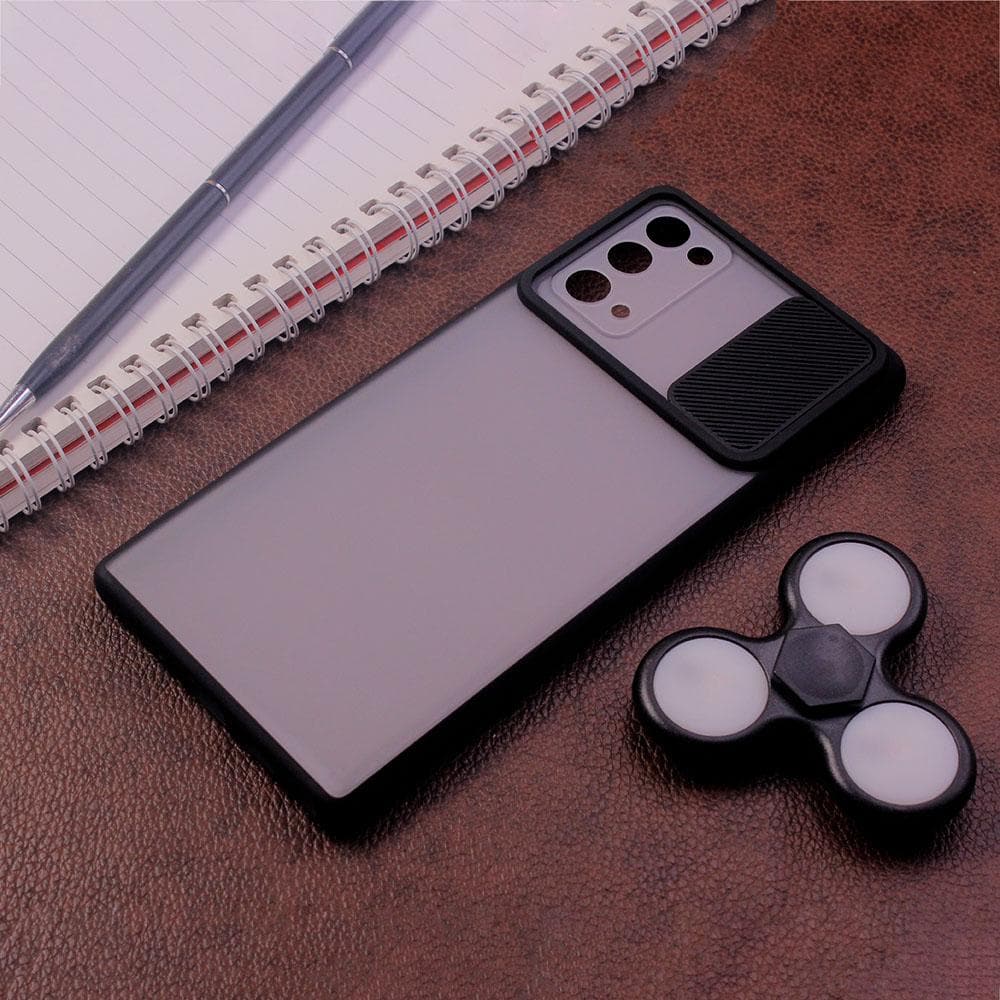 Samsung Galaxy Note 20 Cover - Black - Translucent Matte Shockproof Camera Slide Protection Case