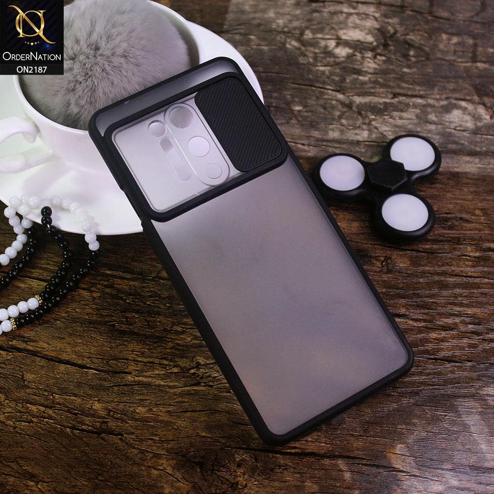 OnePlus 8 Pro Cover - Black - Translucent Matte Shockproof Camera Slide Protection Case