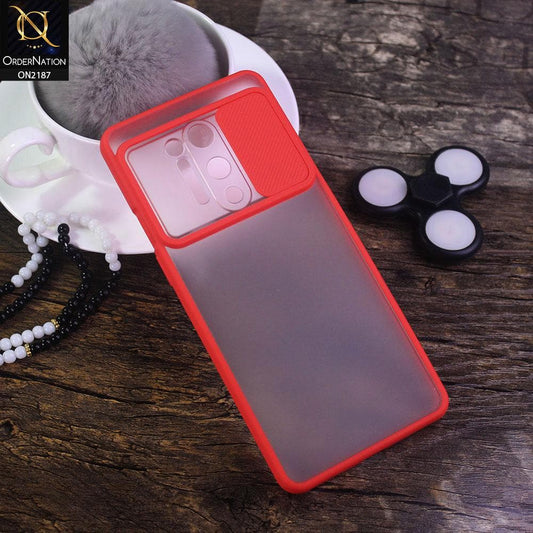 OnePlus 8 Pro Cover - Red - Translucent Matte Shockproof Camera Slide Protection Case