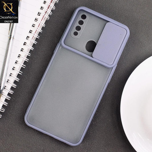 Oppo A31 Cover - Gray - Translucent Matte Shockproof Camera Slide Protection Case