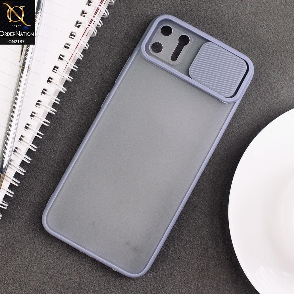 Realme C11 Cover - Gray - Translucent Matte Shockproof Camera Slide Protection Case