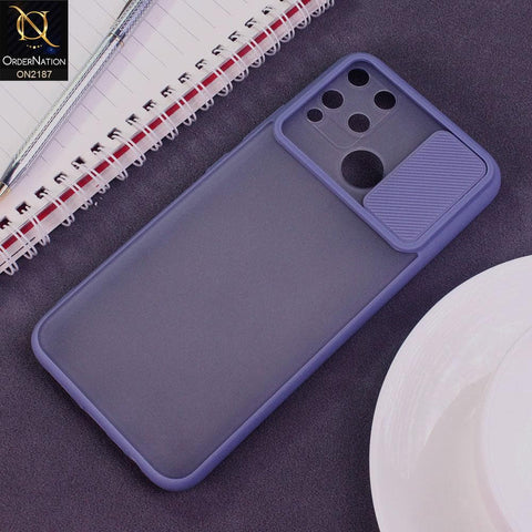 Realme C15 Cover - Gray - Translucent Matte Shockproof Camera Slide Protection Case