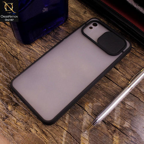 Xiaomi Redmi 9A - Black - Translucent Matte Shockproof Camera Slide Protection Case