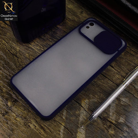 Xiaomi Redmi 9i - Blue - Translucent Matte Shockproof Camera Slide Protection Case