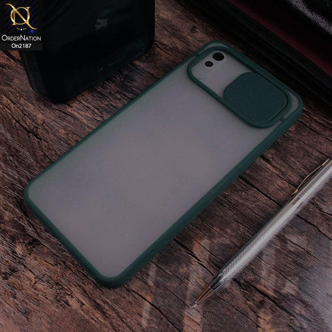 Xiaomi Redmi 9A - Green - Translucent Matte Shockproof Camera Slide Protection Case