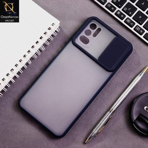 Xiaomi Redmi Note 10 5G Cover - Blue - Translucent Matte Shockproof Camera Slide Protection Case