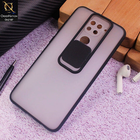 Xiaomi Redmi Note 9 Cover - Black - Translucent Matte Shockproof Camera Slide Protection Case
