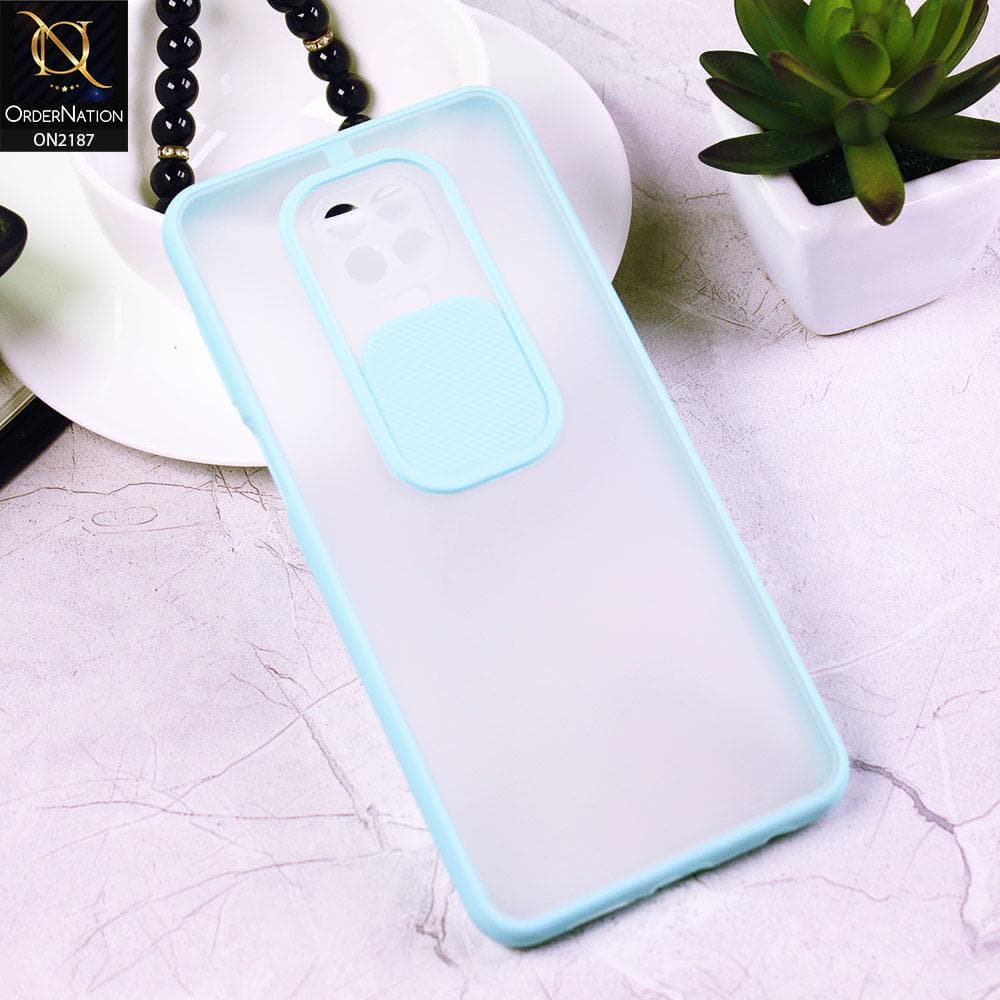 Xiaomi Redmi Note 9S Cover - Aqua - Translucent Matte Shockproof Camera Slide Protection Case