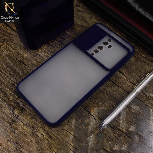 Oppo Reno 2Z - Blue - Translucent Matte Shockproof Camera Slide Protection Case