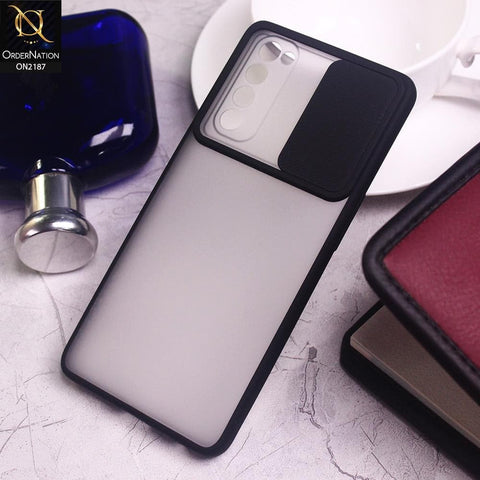 Oppo Reno 4 Pro Cover - Black - Translucent Matte Shockproof Camera Slide Protection Case