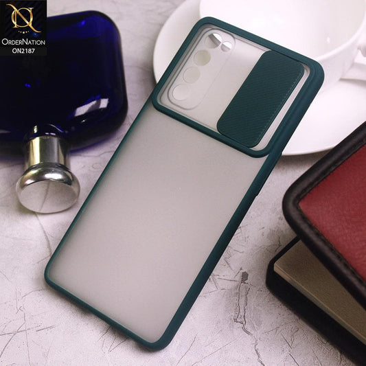 Oppo Reno 4 Pro Cover - Green - Translucent Matte Shockproof Camera Slide Protection Case