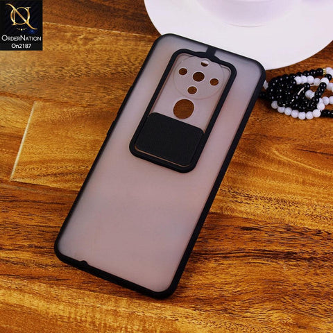 Tecno Spark 6 - Black - Translucent Matte Shockproof Camera Slide Protection Case