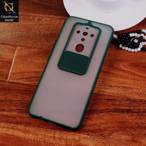 Tecno Spark 6 - Green - Translucent Matte Shockproof Camera Slide Protection Case