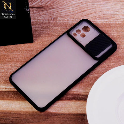 Vivo V20 Cover - Black - Translucent Matte Shockproof Camera Slide Protection Case