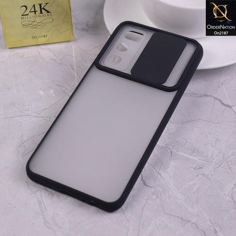 Vivo V20 SE - Black - Translucent Matte Shockproof Camera Slide Protection Case
