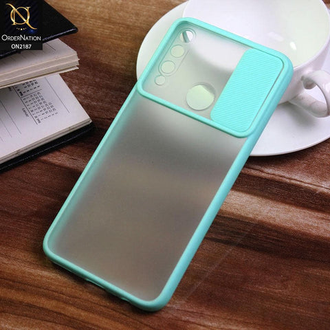 Huawei Y9 Prime 2019 Cover - Aqua - Translucent Matte Shockproof Camera Slide Protection Case