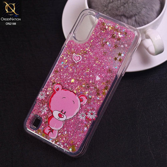 Samsung Galaxy A01 Cover - Design 15 - Trendy Moving Liquid Glitter Shine Soft Borders Case