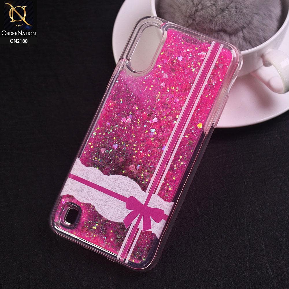 Samsung Galaxy A01 Cover - Design 2 - Trendy Moving Liquid Glitter Shine Soft Borders Case