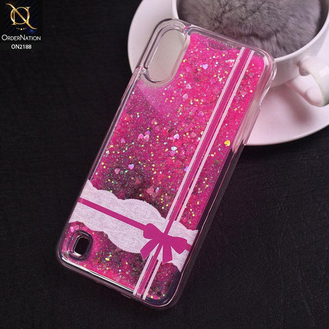 Samsung Galaxy A01 Cover - Design 2 - Trendy Moving Liquid Glitter Shine Soft Borders Case