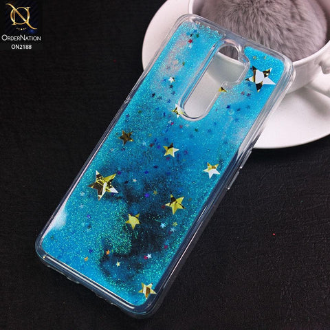 Oppo A9 2020 Cover - Design 7 - Trendy Moving Liquid Glitter Shine Soft Borders Case