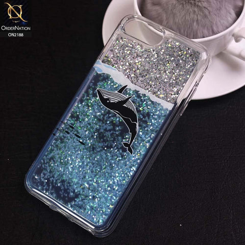 iPhone 8 Plus / 7 Plus Cover - Design 16 - Trendy Moving Liquid Glitter Shine Soft Borders Case