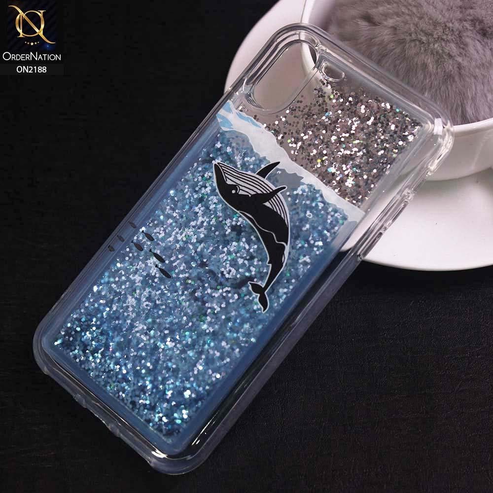 iPhone XS / X Cover - Design 16 - Trendy Moving Liquid Glitter Shine Soft Borders Case
