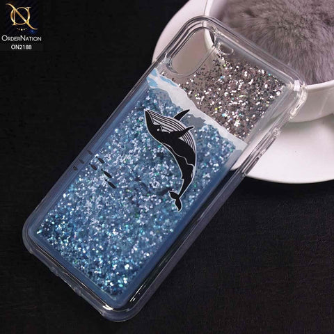 iPhone XS / X Cover - Design 16 - Trendy Moving Liquid Glitter Shine Soft Borders Case