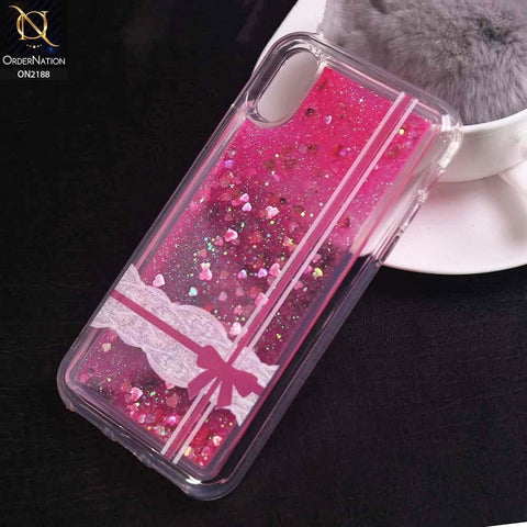 iPhone XS / X Cover - Design 2 - Trendy Moving Liquid Glitter Shine Soft Borders Case