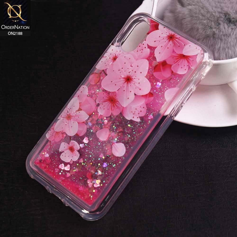 iPhone XS / X Cover - Design 8 - Trendy Moving Liquid Glitter Shine Soft Borders Case