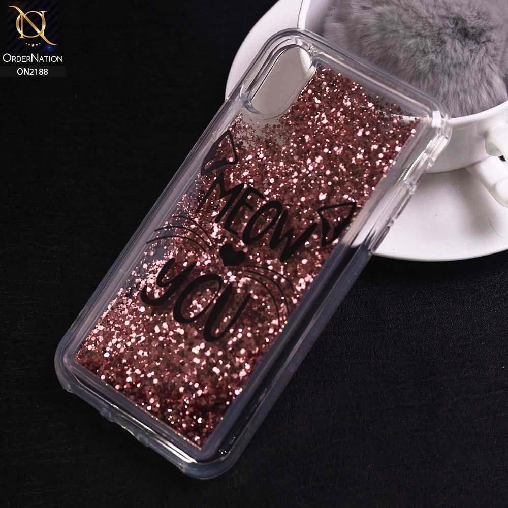 iPhone XS / X Cover - Design 9 - Trendy Moving Liquid Glitter Shine Soft Borders Case